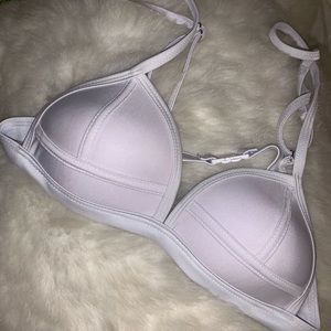 Mock Triangl White Bikini Top